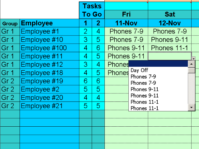 Click to view Easy Task Schedules with Excel 1.37 screenshot