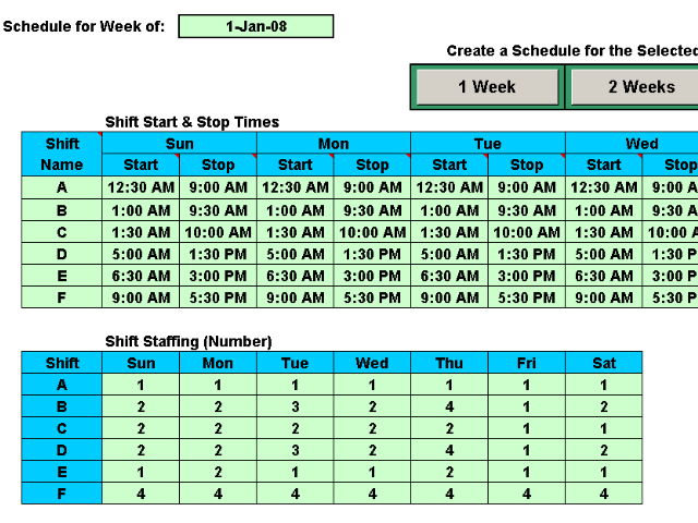 Schedule Multiple Shifts Automatically screenshot