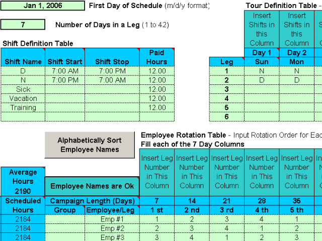 Click to view Rotating Shift Schedules for Your People 5.24 screenshot