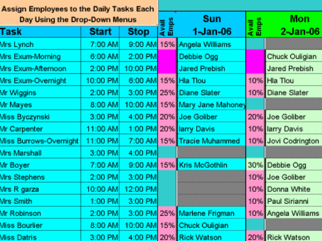 Assign Multiple Daily Tasks to 20 People